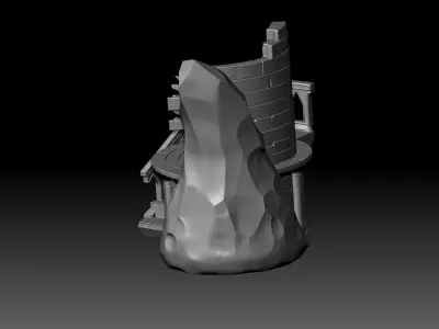 Ancient Circular Ruins with Stairs 3D  STL OBJ FBX 3D print model