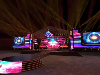 Festival Concert Stage 3D Model 3D model