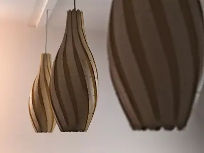 Swish striped pendant light 3D model
