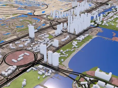 Dubai City Low-poly 3D model