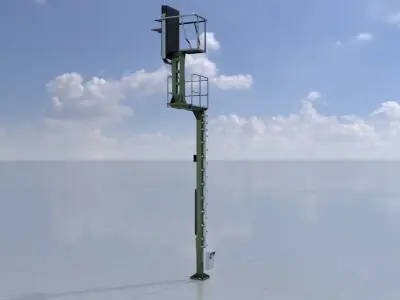 KS Railway Signal Post 7000mm Version-7 Low-poly 3D model