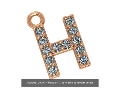 Alphabet Letter A to Z - 26 Pendant Charms 3dm stl render detail 3D Model Pack