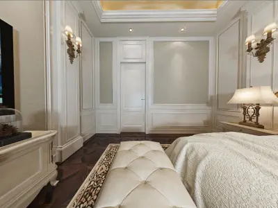 Modern European bedroom Vray 3Dmax model-18 3D model