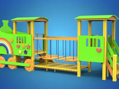 Playground for kids 3D model 9