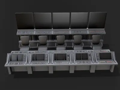 Control Desk 3 Low-poly 3D model