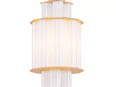 Bauer pendant light in brass and glass 3D model