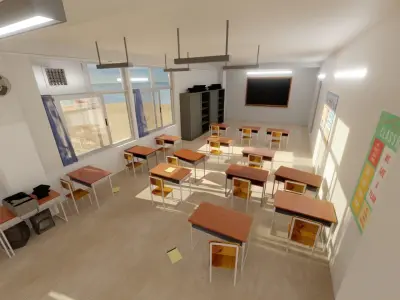 School classroom  3D model