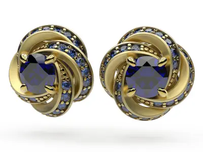 Earrings Swirl 3D print model