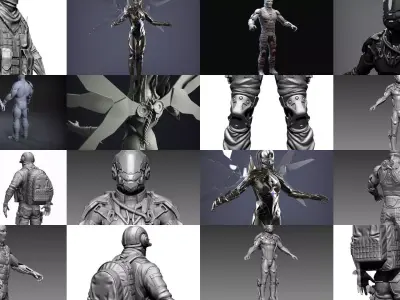 Sci-Fi Characters Part 5 3D Model Pack