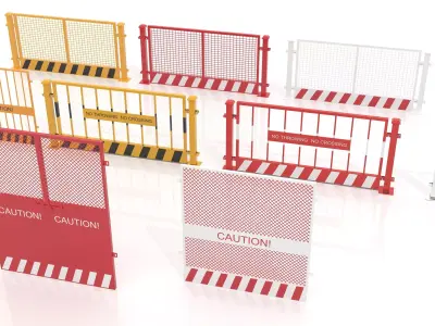 Construction site barrier 3D model