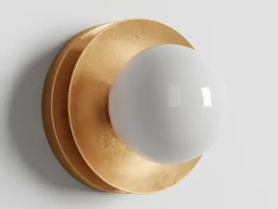 JULIEN 1 LIGHT BATH BRACKET IN AGED BRASS Low-poly 3D model