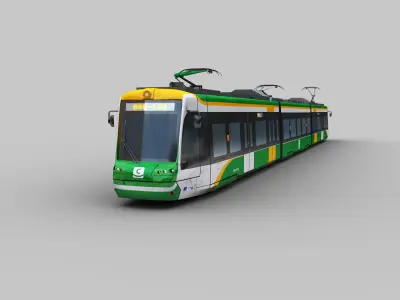 Low Poly Tram 16 Low-poly 3D model