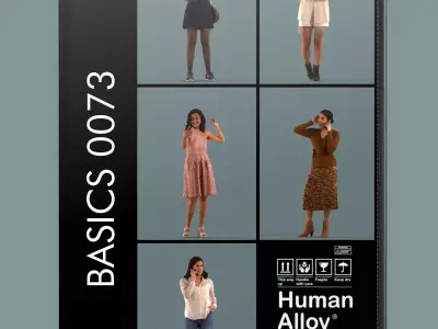 Set of 3D women on the phone 3D model