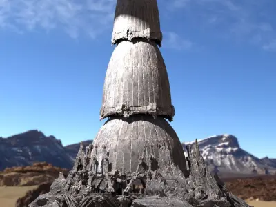 Ancient Hyborian Cult tower spheres 3D model