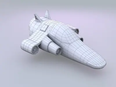 Spaceship Low-poly 3D model
