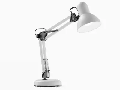 Modern Study Desk Lamp White Low-poly 3D model