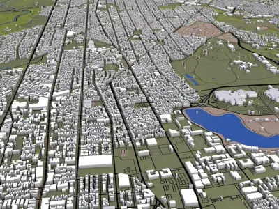 Washington DC Low-poly 3D model