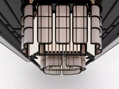 Art Deco Luxury Chandelier Hotel Style 3D model