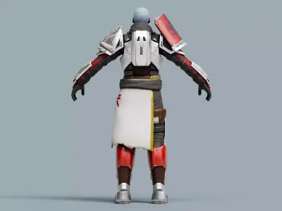 Zavala Sci-fi Warrior Rigged Low-poly 3D model