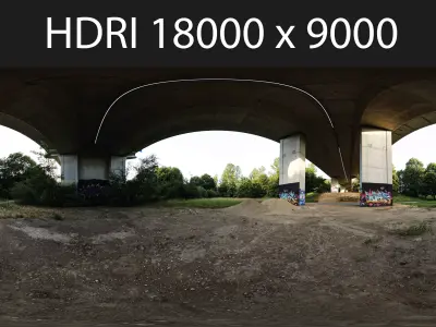 Highway Overpass Graffiti HDRI hdr environment 3D model