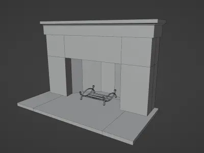 FirePlace brick Free low-poly 3D model