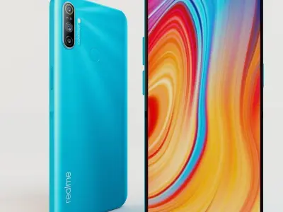 Realme c3 blue 3D model