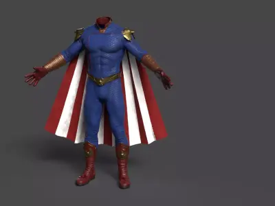Homelander The Boys low-poly 3d model Low-poly 3D model