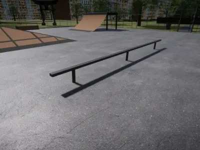 Skate Park Rail Game Ready Low Poly Free Free low-poly 3D model