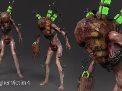 Sci-fi Cyber Victim 4 Low-poly 3D model