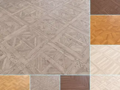 Parquet - Laminate - Wooden floor 8 in 1 Low-poly 3D model