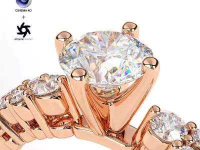 Jewelry Render Scene Setup For Cinema 4D Octane Render Pack2 3D model