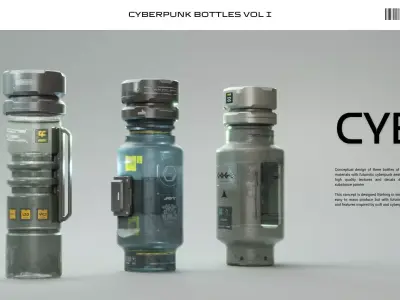 Cyberpunk Bottles 1 3D model