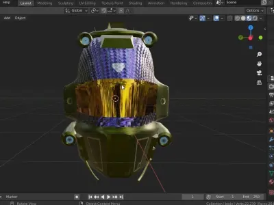 sci-fi helmet Low-poly 3D model order
