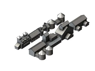 Medieval modular building miniature props 3D print model