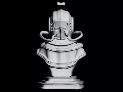 Helmet Bust  Steampunk 3D model Low-poly 3D model