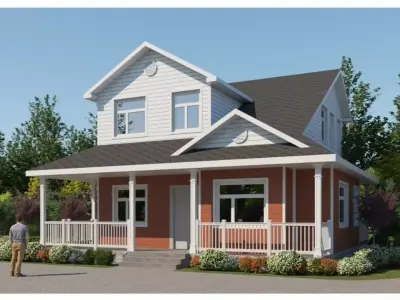 American style villa 3D model