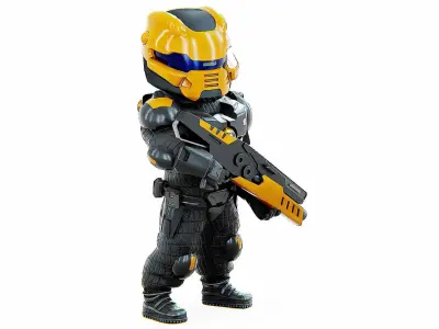 CYBER SOLDIER XC-10  Rigged for Unreal Engine - Unity - MIXAMO  3D model