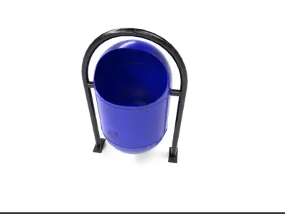 Architectural Park garbage can  Low-poly 3D model