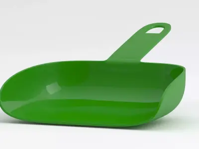 Green plastic dustpan 3D model