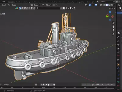 Classic Tugboat 3D print model