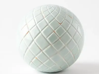 Ceramic Mosaic Mint Glazed HQ PBR Textures Set Texture