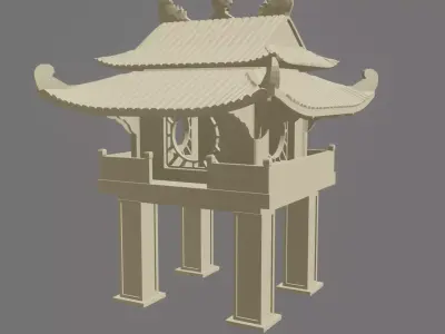 Khue Van pavilion-Temple of Literature Hanoi Vietnam 3D print model