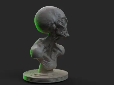 Grey Alien  Bust  3D print model