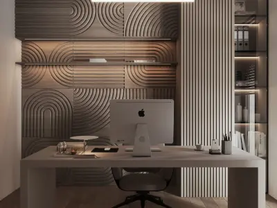 office interior design minimalism style 3D model