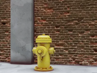 Fire Hydrant Low-poly 3D model