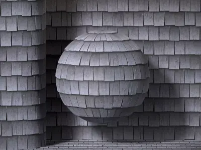 Old wooden shingles 01 PBR Texture