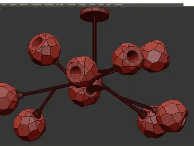 RH Chandelier Low-poly 3D model