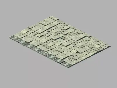 Damaged floor tiles 02 3D model