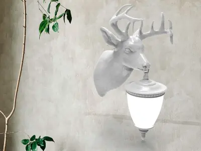 Deer Head Wall Lamp 3D print model purchase