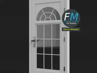 Half Moon casement window door 3D model
